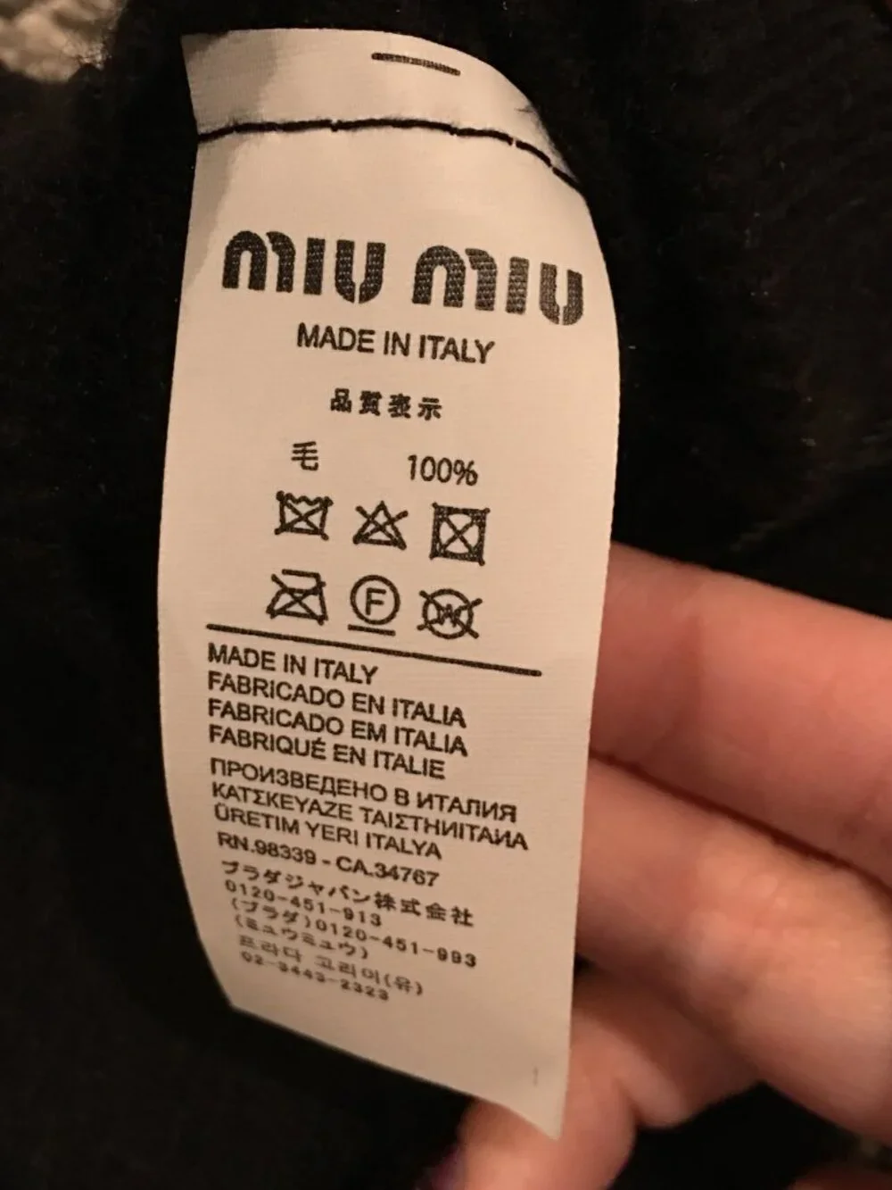 Miu Miu Black Knit Gloves